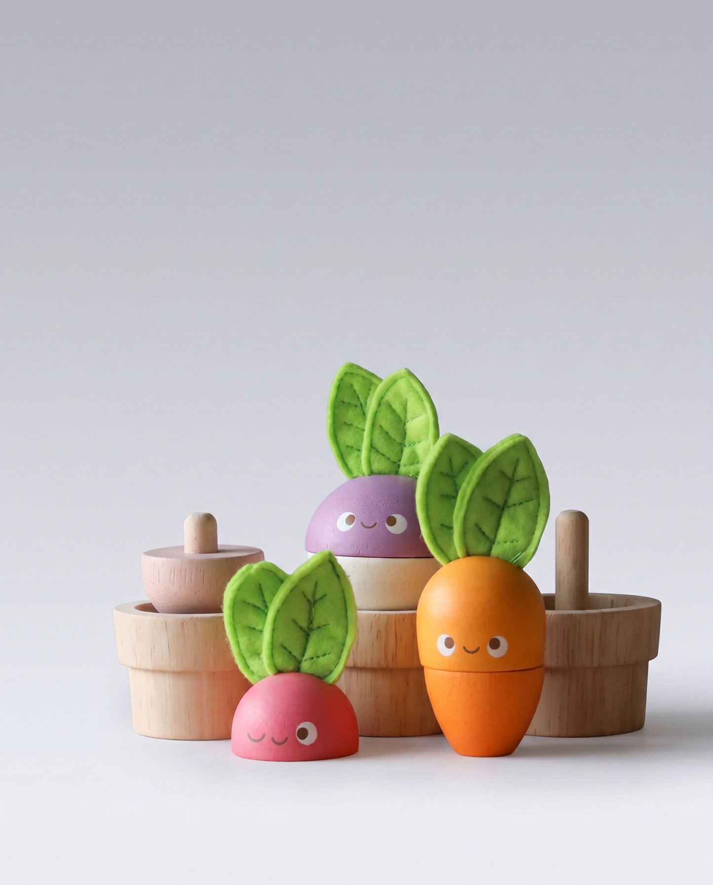 Stacking Wooden Veggies Pretend Play Food