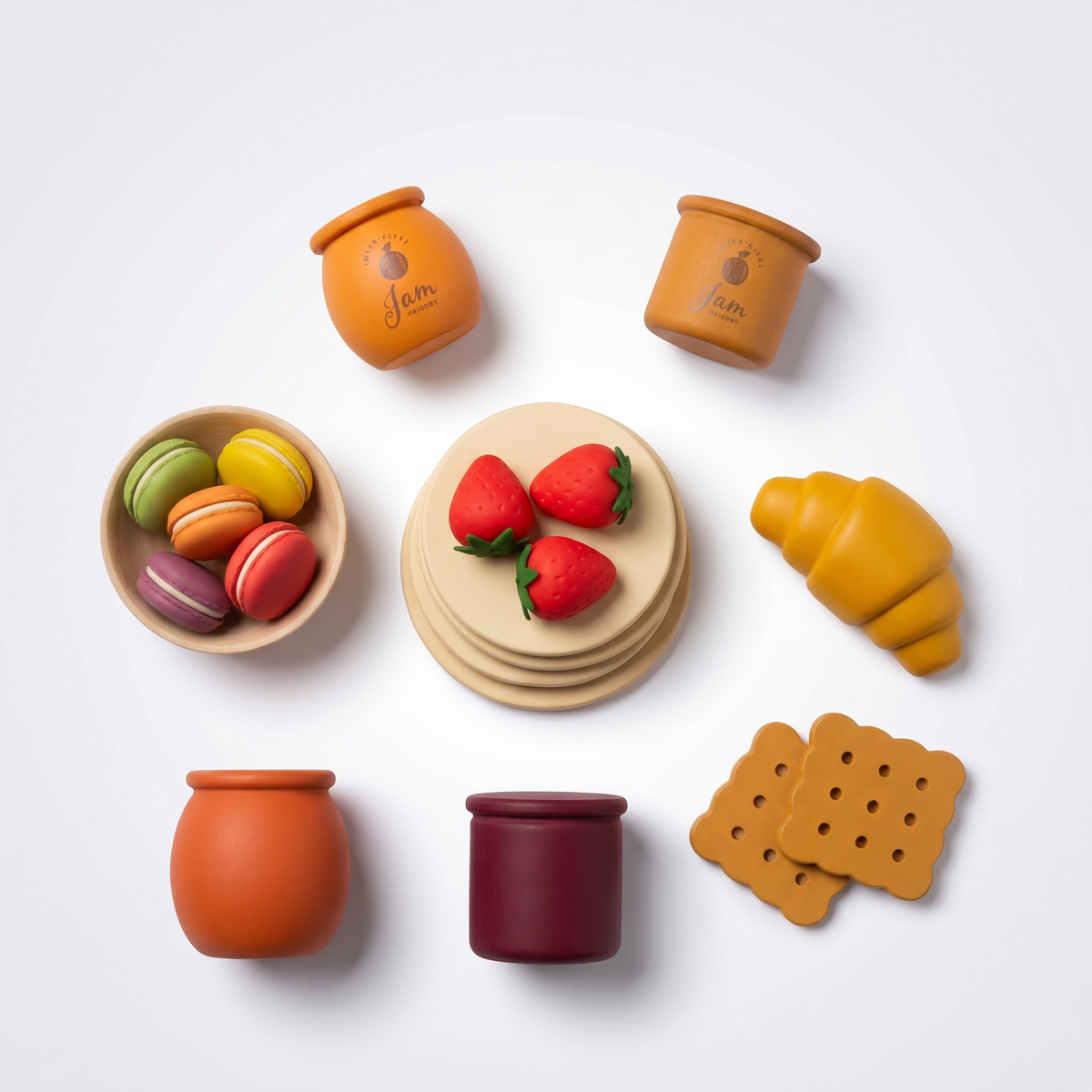 Wooden Bakery Set - Desserts Pretend Play Food