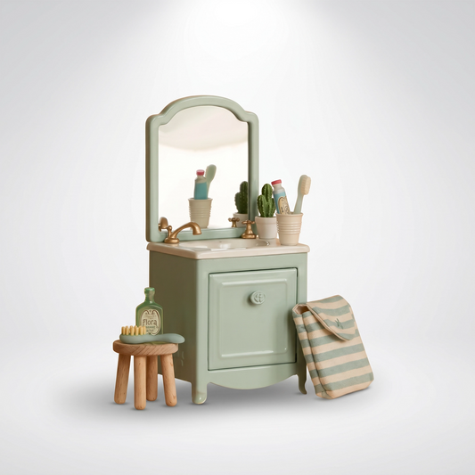 Mini Dollhouse Bathroom Furniture Set