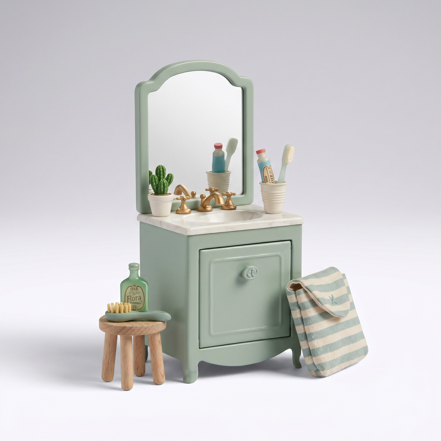 Mini Dollhouse Bathroom Furniture Set