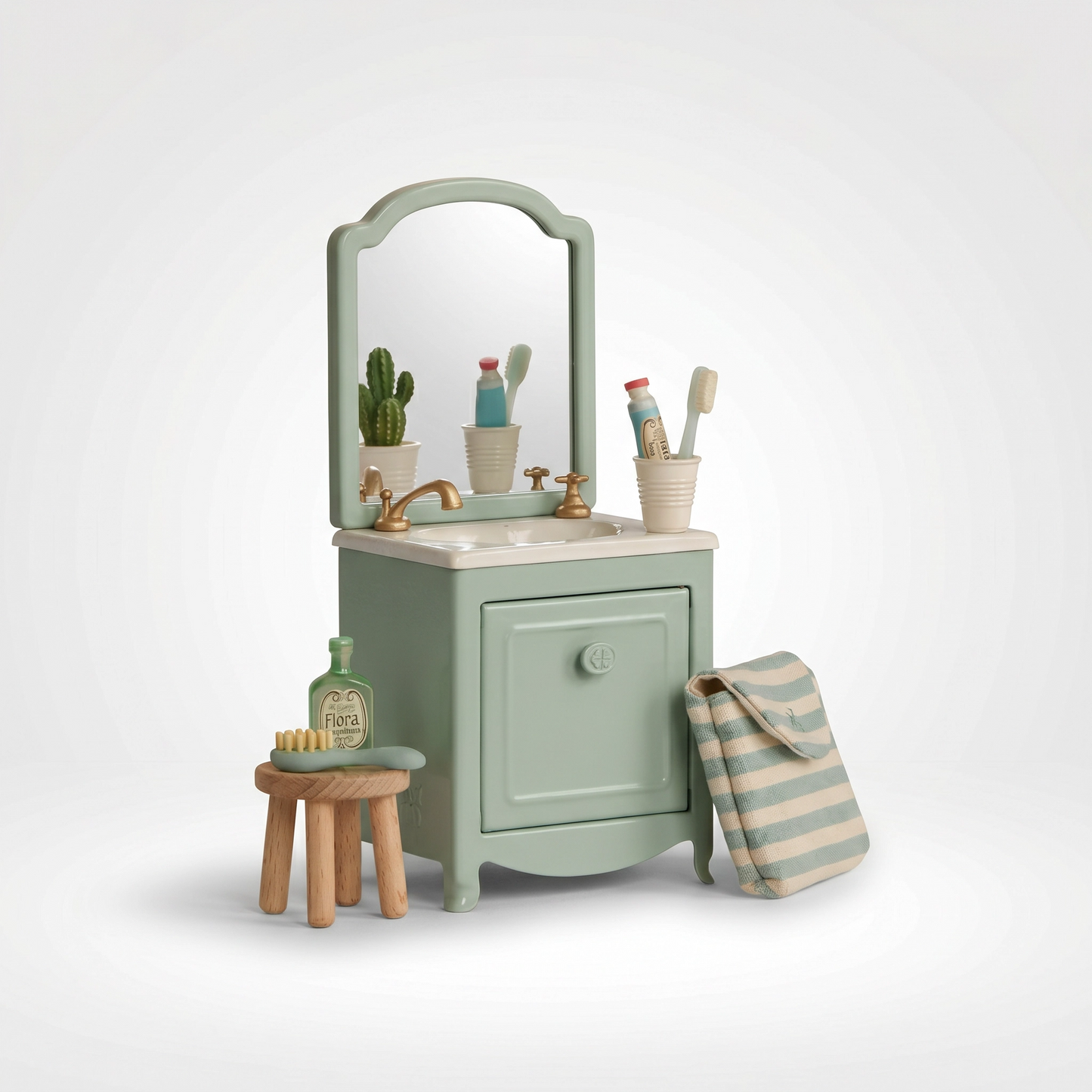 Mini Dollhouse Bathroom Furniture Set