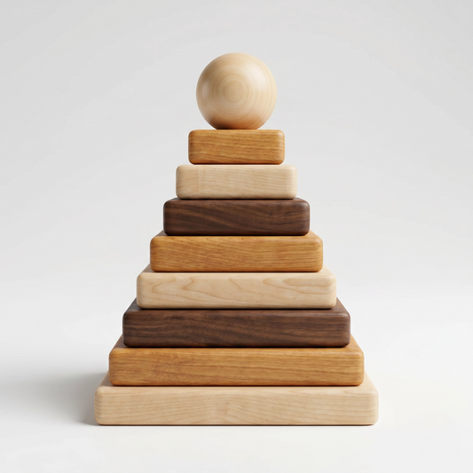 Natural Square Pyramid Stacker